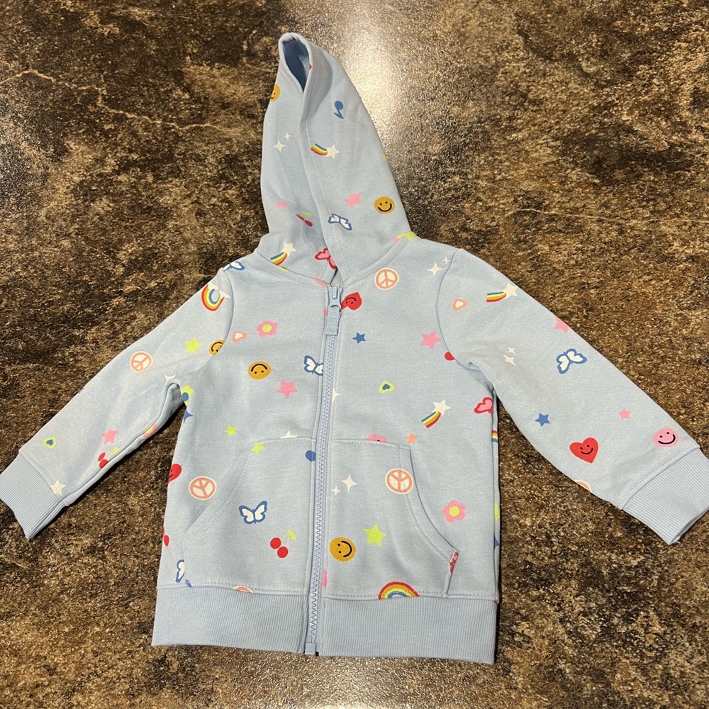 Kids Blue Hoodie with Fun Prints